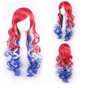 American Flag - Vibrant Red, White, and Blue Women's Wig